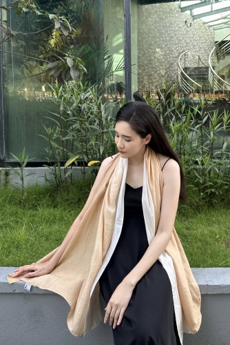 Khăn lụa nhuộm màu tự nhiên từ cây dừa - khăn lụa dài