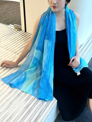 Khăn Lụa Tơ Tằm Nhuộm Thủ Công Kimcatsilk KC - ITD - 09 – Quà Tặng Văn Hoá Việt Cao Cấp