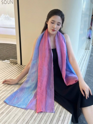 Khăn Lụa Tơ Tằm Nhuộm Thủ Công Kimcatsilk KC - ITD - 06 – Quà Tặng Văn Hoá Việt Cao Cấp