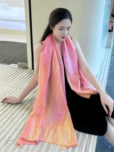 Khăn Lụa Tơ Tằm Nhuộm Thủ Công Kimcatsilk KC - ITD - 12 – Quà Tặng Văn Hoá Việt Cao Cấp