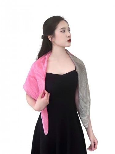 Khăn Lụa Tơ Tằm Vuông KC - ITV - 02 – Nhuộm Thủ Công Bằng Phương Pháp Ice Dye/ Tide Dye – Quà tặng Văn Hoá Việt Độc Đáo