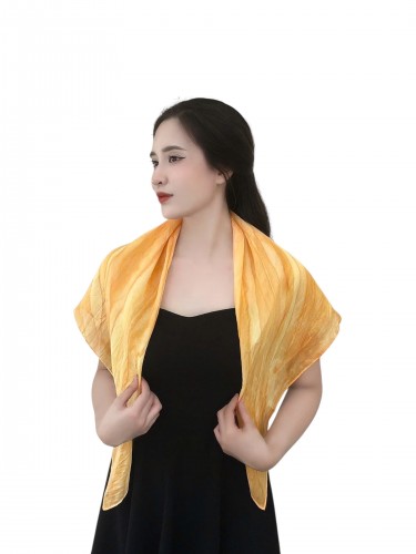 Khăn Lụa Tơ Tằm Vuông KC - ITV - 07 – Nhuộm Thủ Công Bằng Phương Pháp Ice Dye/ Tide Dye – Quà tặng Văn Hoá Việt Độc Đáo