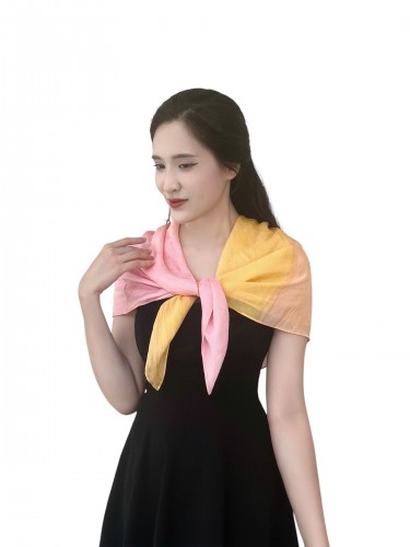 Khăn Lụa Tơ Tằm Vuông KC - ITV - 05 – Nhuộm Thủ Công Bằng Phương Pháp Ice Dye/ Tide Dye – Quà tặng Văn Hoá Việt Độc Đáo